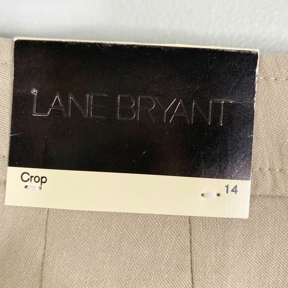 Lane Bryant Crop Pants 14 Tan Khaki Stretch New - Picture 5 of 10